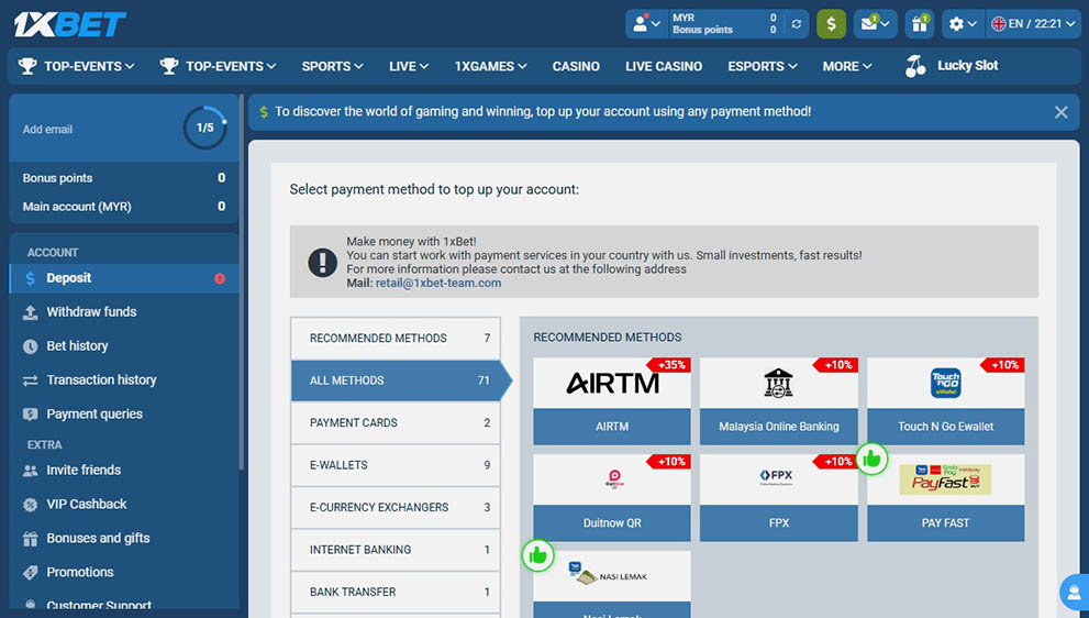 Deposit Options