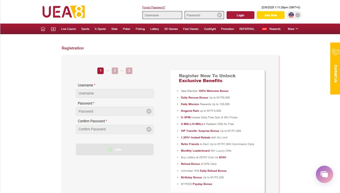 Sign up process