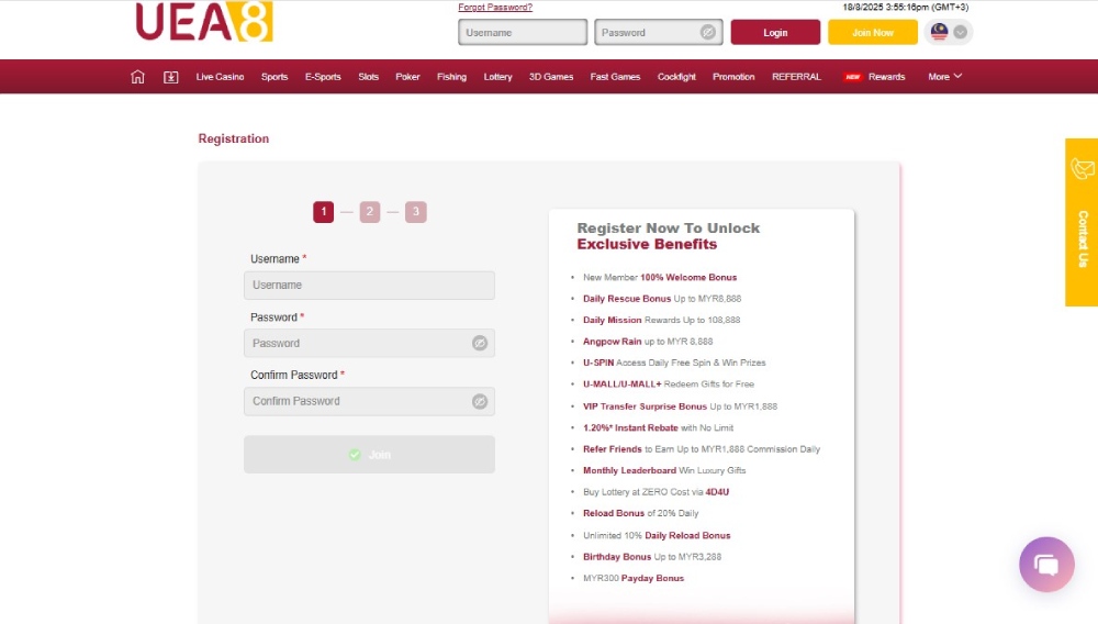 Casino e-wallet UEA8 in Malaysia